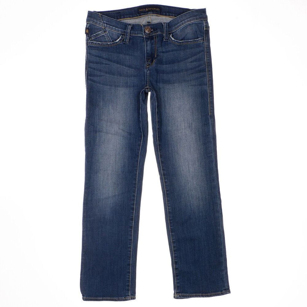 Rock & Republic Jeans Womens Size 8 Kendall Ankle Crop Denim Measures 29 x 25.5